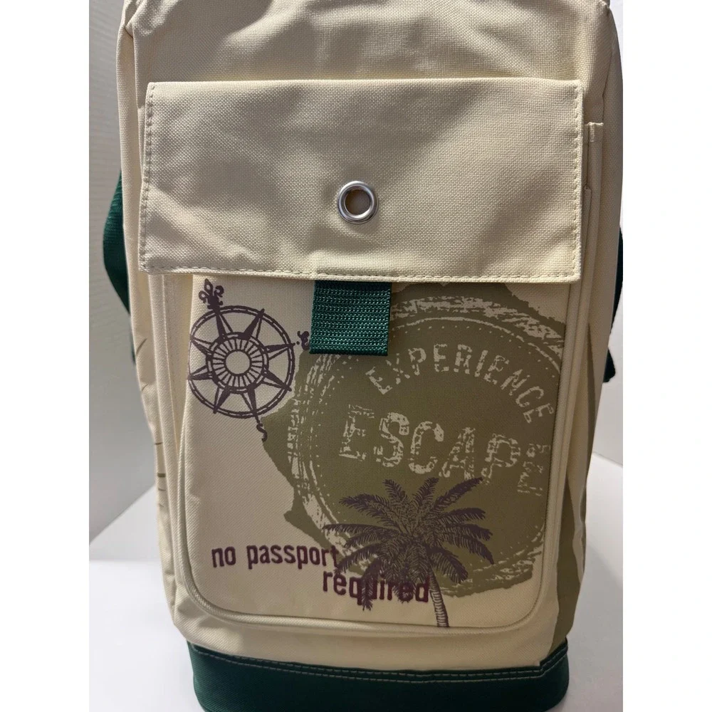 Margaritaville Padded Carrying Case Palm Leaf Green Cream Beach Tote